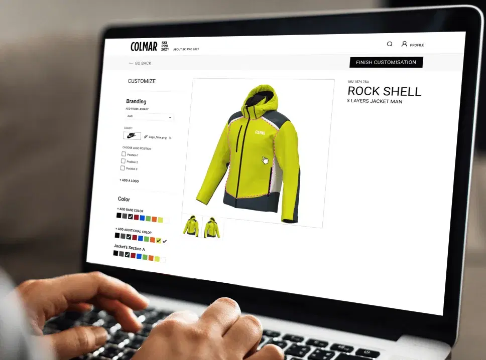 COLMAR configuratore abbigliamento personalizzato – solution illustration