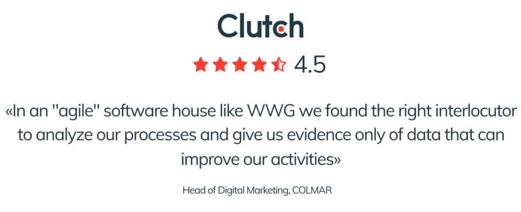 Blog post 2 inside For CLUTCH.CO WWG is one of the best Italian software house in the field of web development, IT services and app development